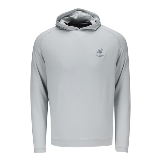 Peter Millar BNP Paribas Open Pine Performance Hoodie in British Grey - Front View