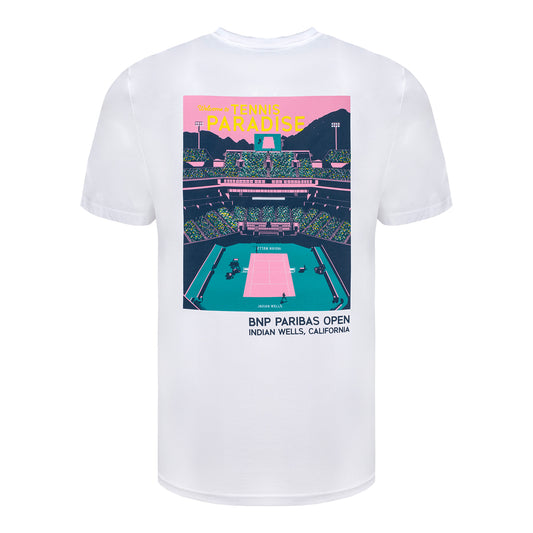 Ahead BNP Paribas Open Poster Back T-Shirt in White - Back View