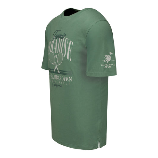Ahead BNP Paribas Open Crossed Racket T-Shirt in Sage - Left Side View