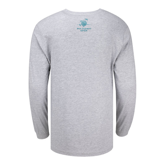 Ahead BNP Paribas Open Ball Guy Long Sleeve T-Shirt in Grey - Back View