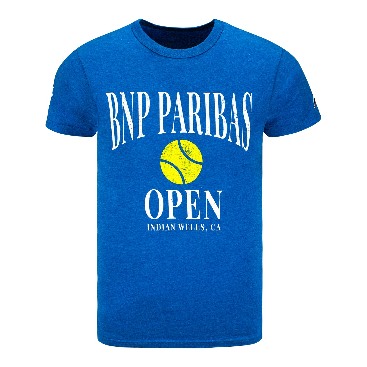 Legacy 2026 BNP Paribas Open Collegiate Tennis Ball T-Shirt in Bay Blue - Front View