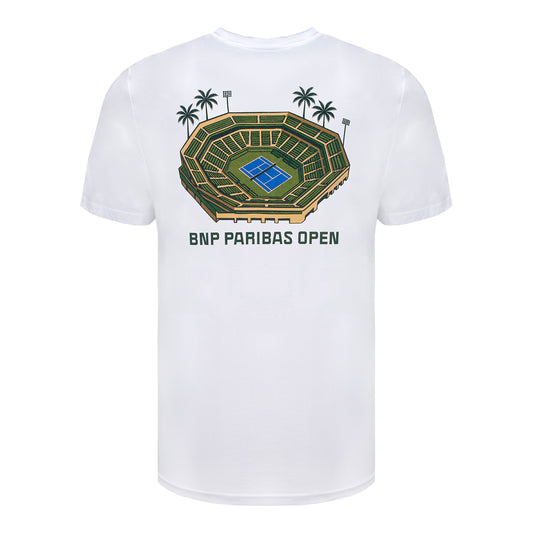 Levelwear BNP Paribas Open Stadium T-Shirt in White - Back View