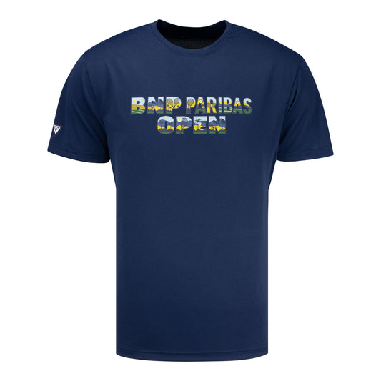 Levelwear BNP Paribas Open Filled Text T-Shirt in Navy - Front View
