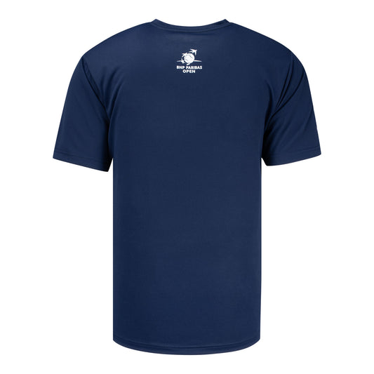 Levelwear BNP Paribas Open Filled Text T-Shirt in Navy - Back View