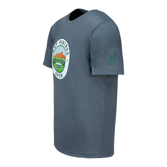Levelwear BNP Paribas Open Circle Picture T-Shirt in Charcoal - Left Side View