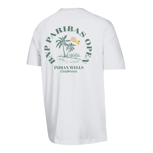Gear for Sports BNP Paribas Open Palm T-Shirt in White - Back View