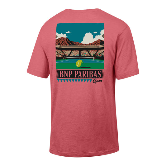 Gear for Sports BNP Paribas Desert Stadium Poster T-Shirt in Barn Red - Back View
