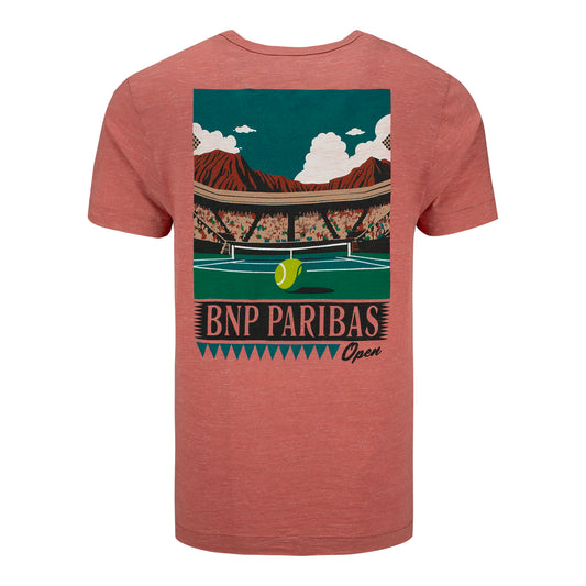 Gear for Sports BNP Paribas Open Desert Stadium Poster T-Shirt in Barn Red - Back View