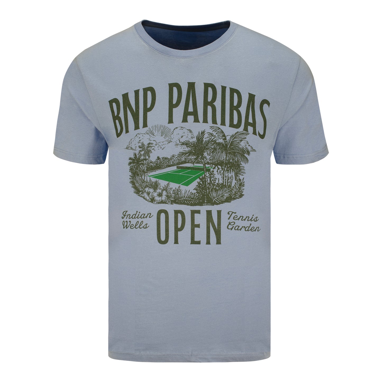 Gear for Sports BNP Paribas Open Palm Tree Stadium T-Shirt in Light Blue - Front View