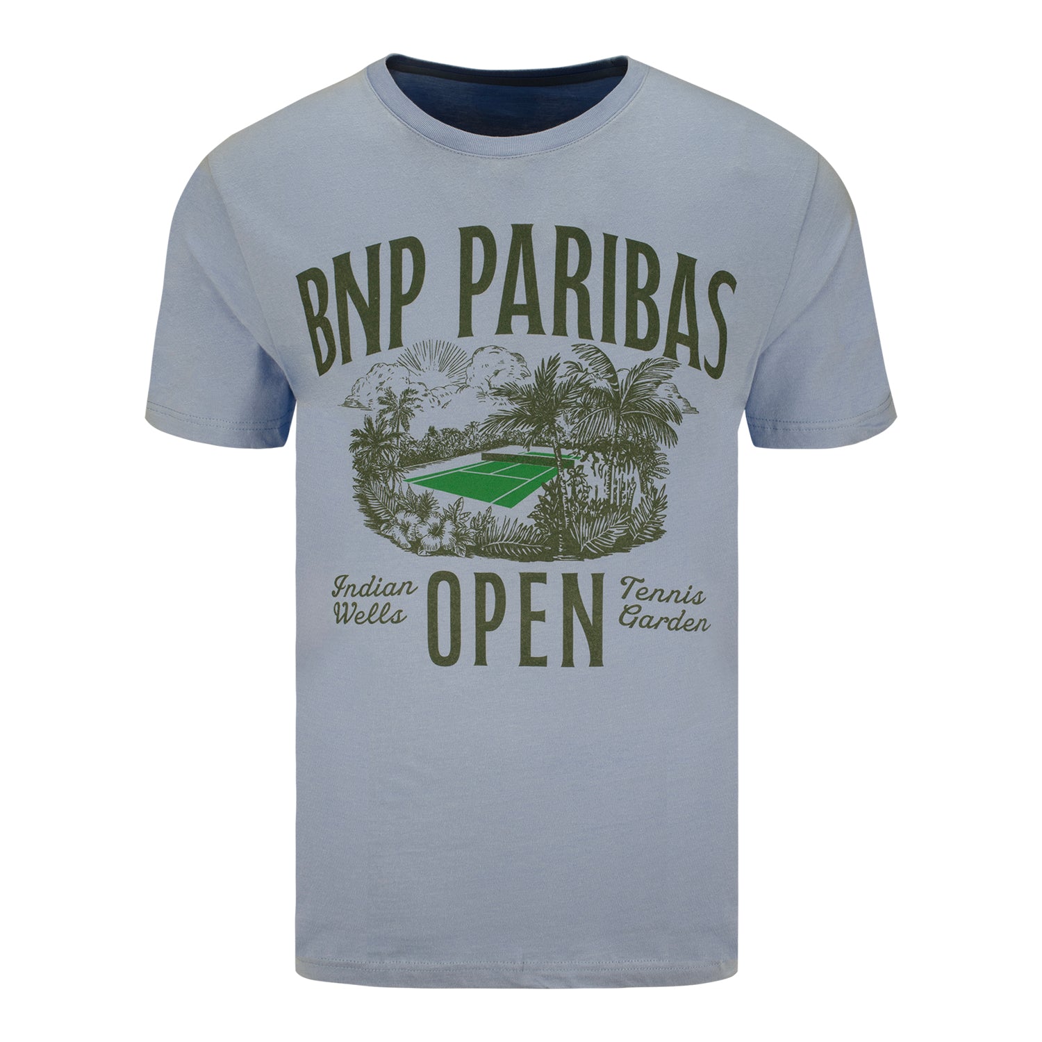 Gear for Sports BNP Paribas Open Palm Tree Stadium T-Shirt in Light Blue - Front View