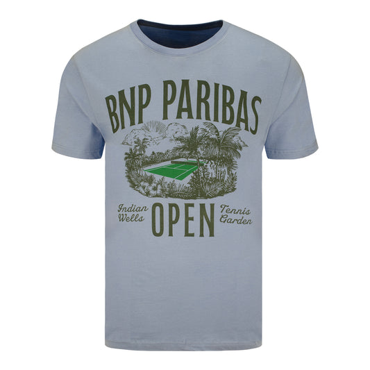 Gear for Sports BNP Paribas Open Palm Tree Stadium T-Shirt in Light Blue - Front View