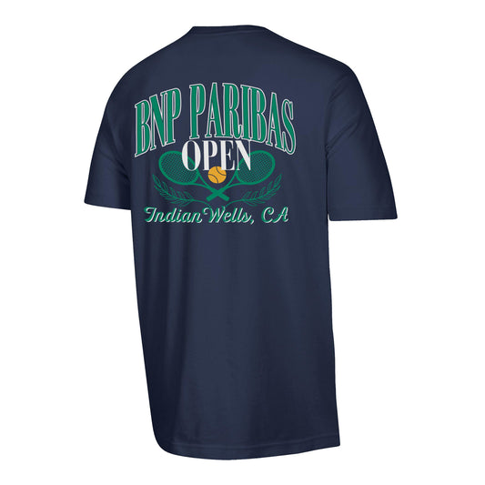 Gear for Sports BNP Paribas Crossed Racket Laurel T-Shirt in Navy - Back View