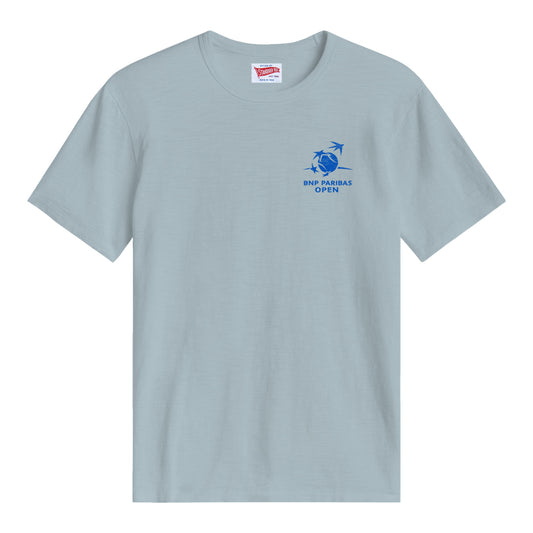 Standard Rec BNP Paribas Open Back Court Sketch T-Shirt in Schooner Blue - Front View