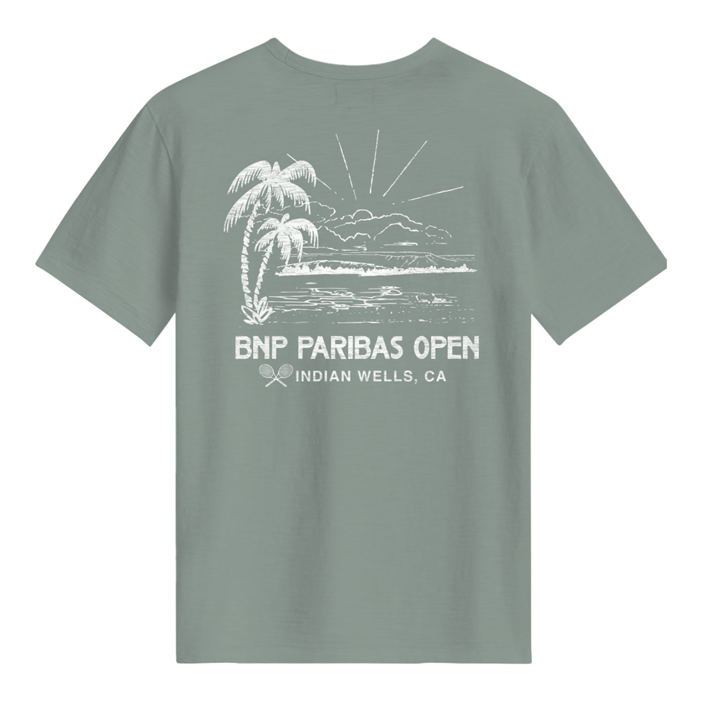 Standard Rec BNP Paribas Open Cactus Sketch T-Shirt in Sage - Back View
