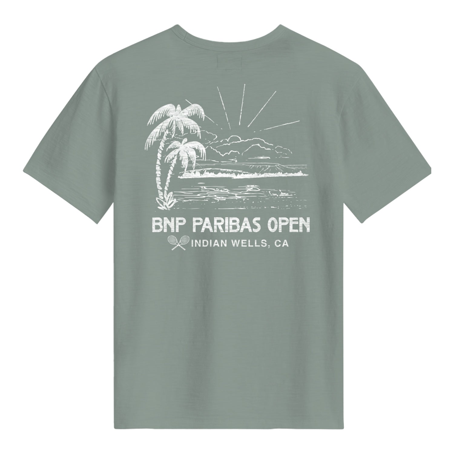 Standard Rec BNP Paribas Open Cactus Sketch T-Shirt in Sage - Back View
