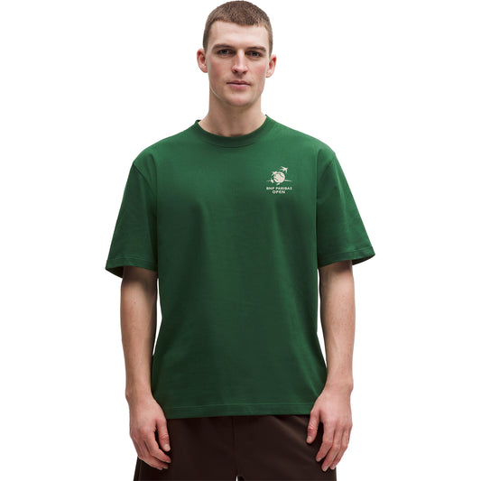 lululemon BNP Paribas Open Heavyweight Cotton T-Shirt in Ivy Grove - Modeled Front View