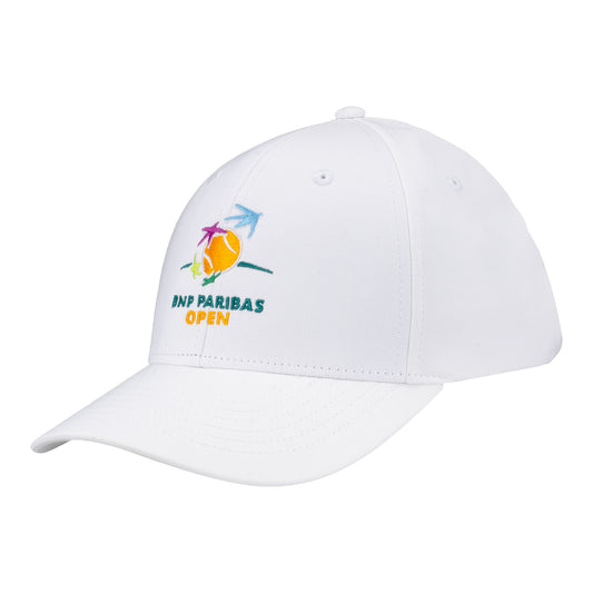 Garb BNP Paribas Open Youth Official Logo Hat in White - Angled Front Left View