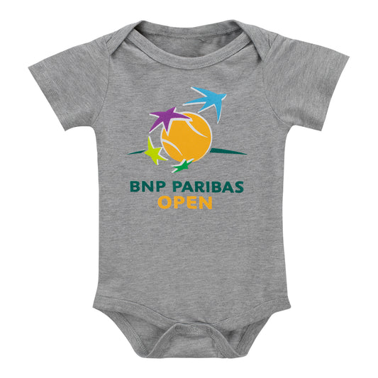Garb BNP Paribas Open Infant Onesie in Grey - Front View