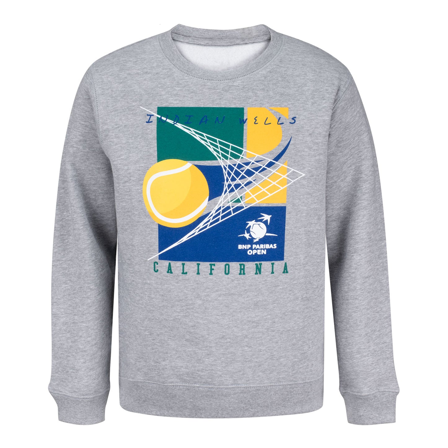 Garb BNP Paribas Open Youth Crewneck Sweatshirt in Grey - Front View
