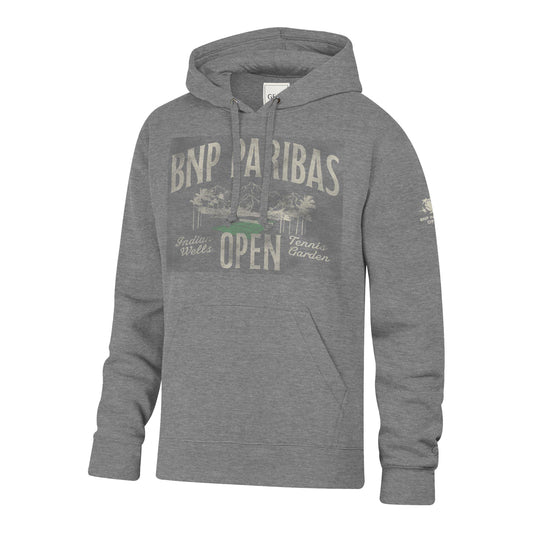 Gear for Sports BNP Paribas Distressed Text Hoodie in Charcoal - Front View